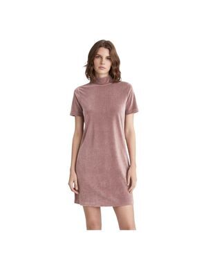Madewell Frosty Mauve Velvet Mockneck Mini Dress XXS